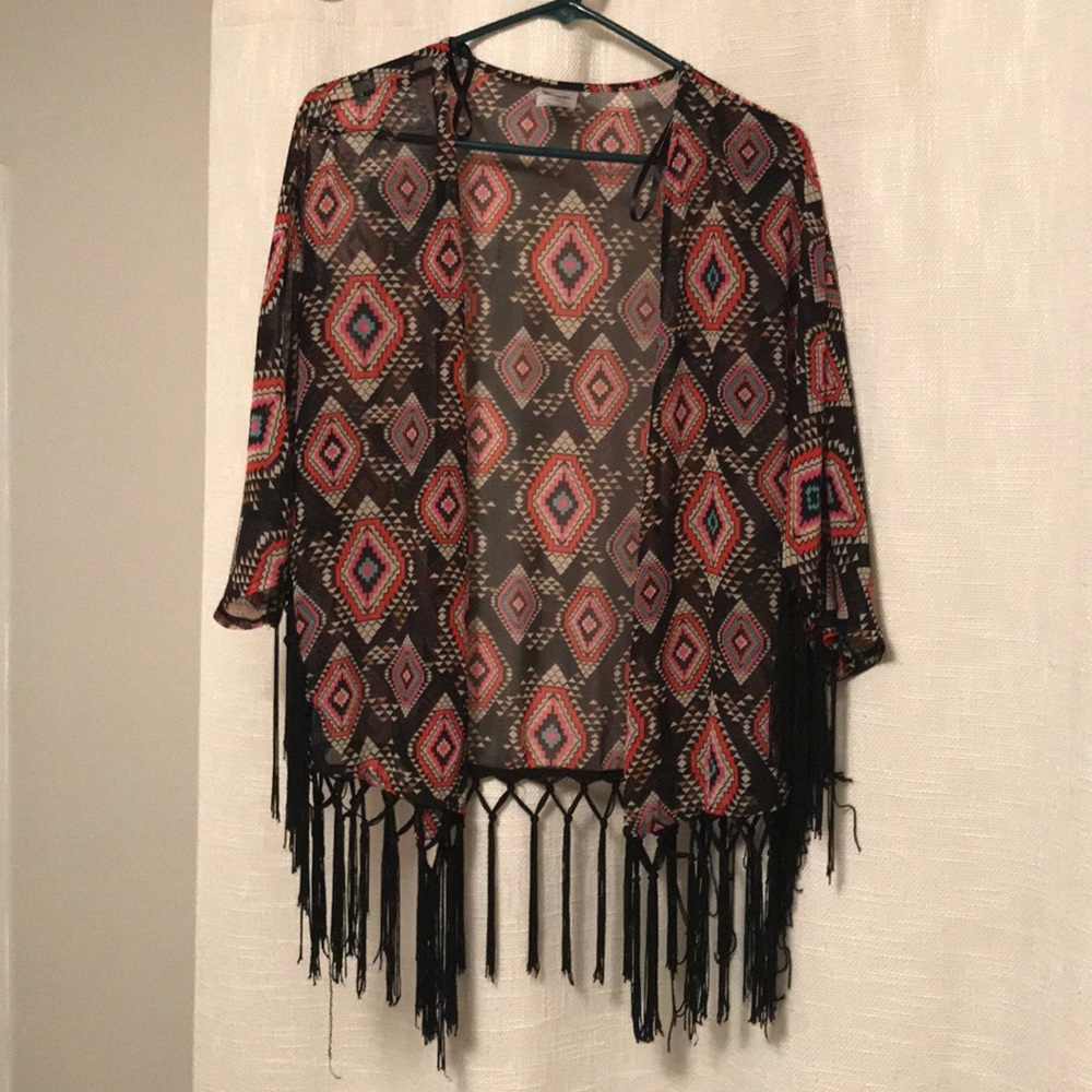 Southwest fringe kimono